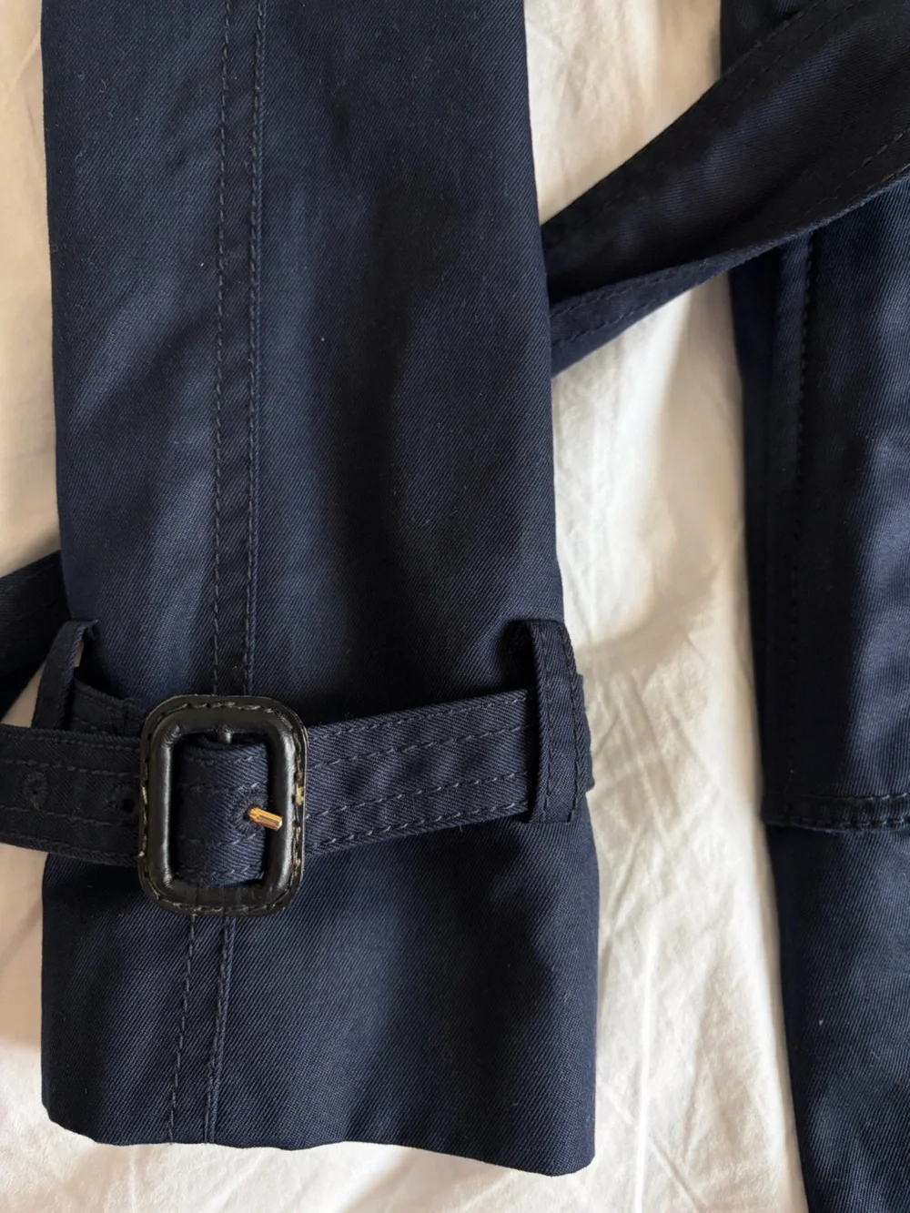 J. Crew Hooded Navy Belted Trench Coat